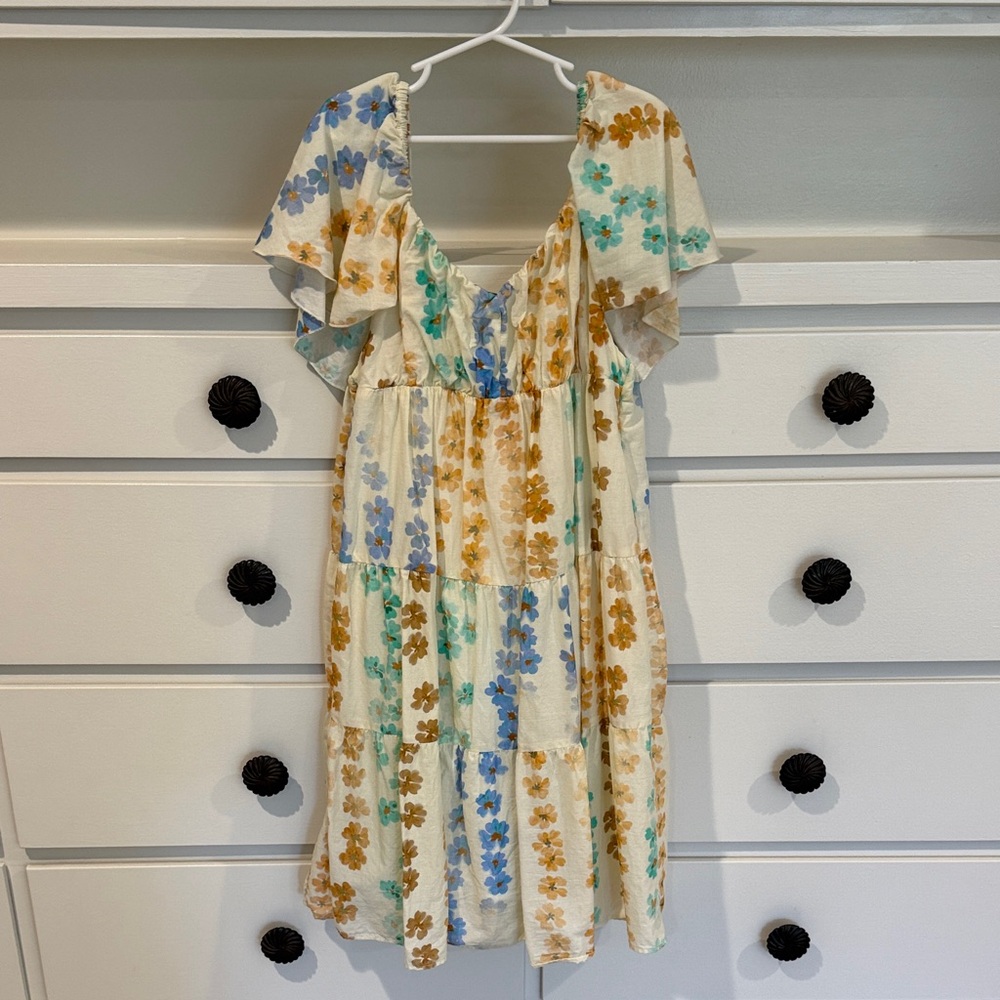 ZARA kids Floral Tiered Dress with Ruffle Sleeves 11-12 like new